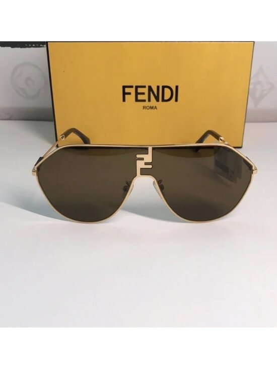 NEW Fendi FE40080U 30E Aviator Sunglasses – Gold / Brown 65mm – 100% Authentic main image 11